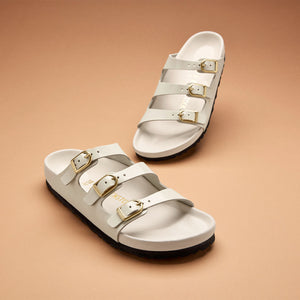 Birkenstock Florida Fresh High-Shine Ecru כפכפי בירקנשטוק פלורידה לנשים