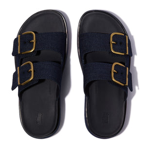Fit Flop Gen FF Max 2 Bar Buckle Slide Denim Dark Denim כפכפי פיטפלופ לנשים