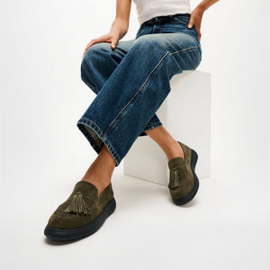 Fit Flop IQ-Comff Loafer Deep Olive נעלי מוקסין פיטפלופ לנשים