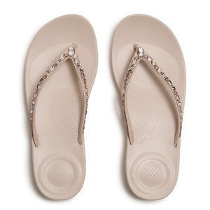 Fit Flop Iqushion Multi Tone Crystal Adornment All Nude Rose כפכפי פיטפלופ לנשים