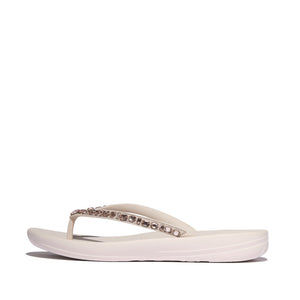 Fit Flop Iqushion Multi Crystal Ergonomic Flip Flops Nude Rose אייקושין מולטי ספרקל ורוד בהיר