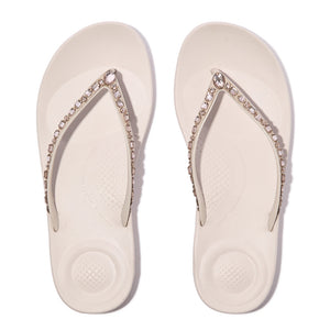 Fit Flop Iqushion Multi Crystal Ergonomic Flip Flops Nude Rose אייקושין מולטי ספרקל ורוד בהיר
