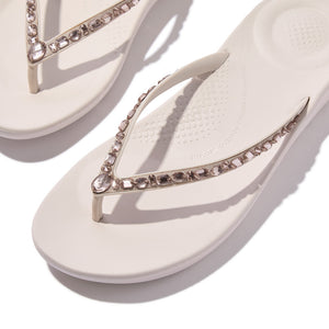Fit Flop Iqushion Multi Crystal Ergonomic Flip Flops Nude Rose אייקושין מולטי ספרקל ורוד בהיר