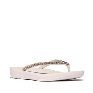 Fit Flop Iqushion Multi Crystal Ergonomic Flip Flops Nude Rose אייקושין מולטי ספרקל ורוד בהיר