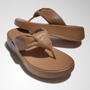 Fit Flop F-Mode Knot Soft Leather Flatform Toe Post כפכפי נשים פיט פלופ