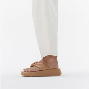 Fit Flop F-Mode Knot Soft Leather Flatform Toe Post כפכפי נשים פיט פלופ