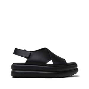Camper Pelotas Flota Up Black Leather Sandals for Women.