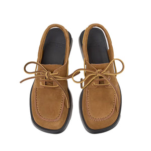 Camper Donna Brown Nubuck Leather Semi-Open Shoes for Women סנדלי קמפר לנשים סנדלי נשים