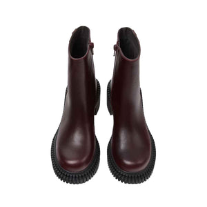 Camper Pix London Burgundy Leather Mid Boots for Women מגפי נשים קמפר