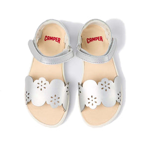 Camper Miko Silver leather sandals for girls סנדלי קמפר לילדים