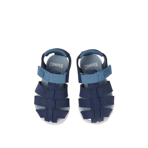 Camper Oruga Blue leather and textile sandals for kids סנדלי ילדים קמפר