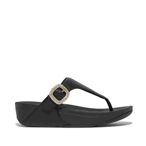 Fit Flop Lulu Crystal-Buckle Toe Post Sandals Black לולו קריסטל אבזם טו פוסט שחור