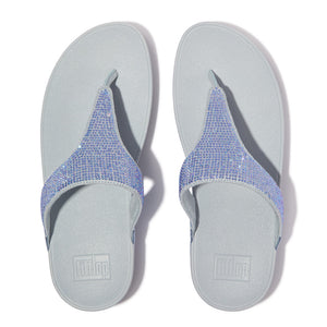 Fit Flop Lulu Crystal Embellished Toe Post Sandals Quiet Blue לולו טו פוסט כחול