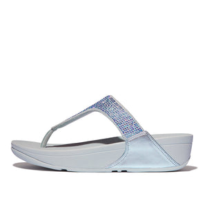 Fit Flop Lulu Crystal Embellished Toe Post Sandals Quiet Blue לולו טו פוסט כחול