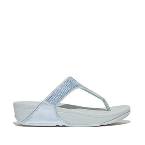 Fit Flop Lulu Crystal Embellished Toe Post Sandals Quiet Blue לולו טו פוסט כחול