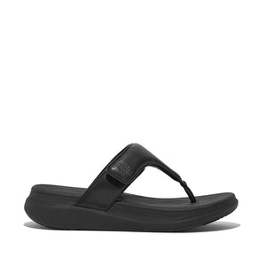 Fit Flop F-Mode Go Adjustable Flatform Toe Post Sandals All Black סנדלי נשים פיט פלופ