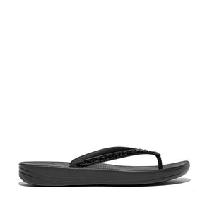 Fit Flop Iqushion Multi Crystal Ergonomic Flip Flops All Black אייקושין מולטי קריסטל שחור