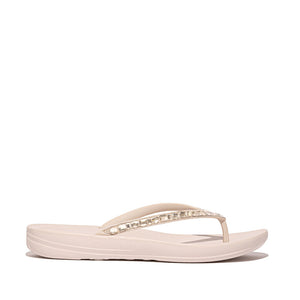 Fit Flop Iqushion Multi Crystal Ergonomic Flip Flops Nude Rose אייקושין מולטי ספרקל ורוד בהיר