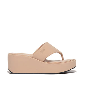 Fit Flop Platfforms Wedge Toe Post Sandals Classic Beige פלטפורמה וודג`ס טו פוסט בז