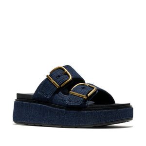 Fit Flop Gen FF Max 2 Bar Buckle Slide Denim Dark Denim כפכפי פיטפלופ לנשים