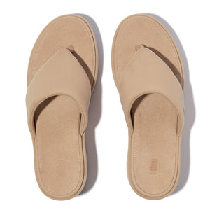 Fit Flop Platfforms Wedge Toe Post Sandals Classic Beige פלטפורמה וודג`ס טו פוסט בז