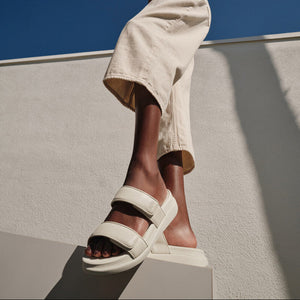 Fit Flop F-Mode Go Adjustable Flatform Two-Bar Slides Paris Beige כפכפי נשים פיט פלופ