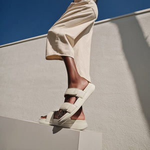 Fit Flop F-Mode Go Adjustable Flatform Two-Bar Slides Paris Beige כפכפי נשים פיט פלופ