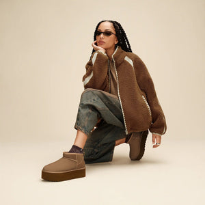 UGG Classic Ultra Mini Platform Light Bronze מגפי קלאסיק אולטרה מיני פלטפורמה לנשים - Original's