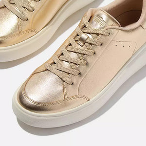 Fit Flop Rtg Metallic-Leather Sneakers Platino סניקרס פיט פלופ סניקרס לנשים