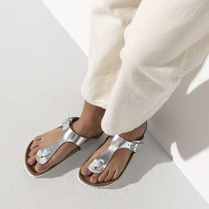 בירקנשטוק כפכפי נשים סילבר מטאלי Birkenstock Gizeh Metallic Silver (4532317519946)