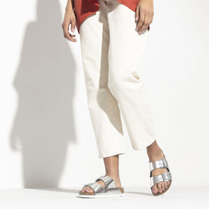 בירקנשטוק כפכפי נשים אריזונה סילבר מטאלי Birkenstock Arizona Metallic Silver (4537479430218)