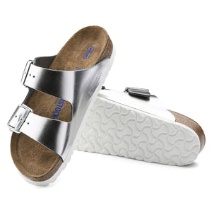 בירקנשטוק כפכפי נשים אריזונה סילבר מטאלי Birkenstock Arizona Metallic Silver (4537479430218)
