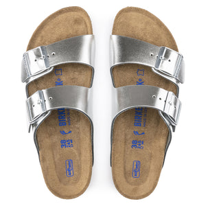 בירקנשטוק כפכפי נשים אריזונה סילבר מטאלי Birkenstock Arizona Metallic Silver (4537479430218)