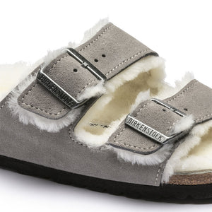 Birkenstock Arizona Fur Stone Coin בירקנשטוק כפכפי אריזונה נשים