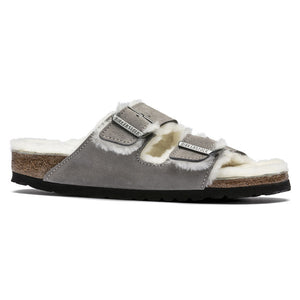 Birkenstock Arizona Fur Stone Coin בירקנשטוק כפכפי אריזונה נשים
