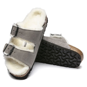 Birkenstock Arizona Fur Stone Coin בירקנשטוק כפכפי אריזונה נשים