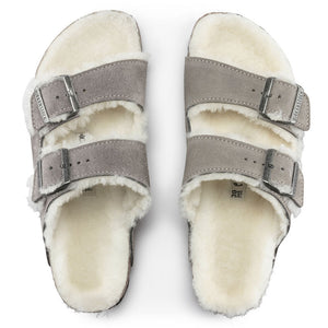 Birkenstock Arizona Fur Stone Coin בירקנשטוק כפכפי אריזונה נשים