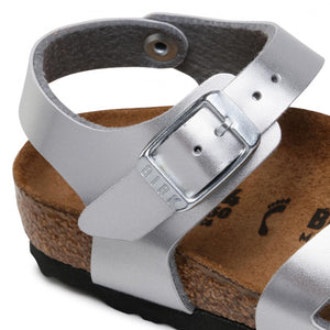 Birkenstock Rio Kids BF Electric Metallic Silver בירקנשטוק סנדלי ילדים ריו כסף