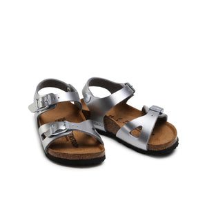 Birkenstock Rio Kids BF Electric Metallic Silver בירקנשטוק סנדלי ילדים ריו כסף