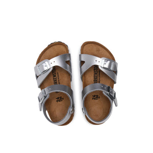 Birkenstock Rio Kids BF Electric Metallic Silver בירקנשטוק סנדלי ילדים ריו כסף