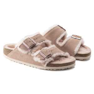 Birkenstock Arizona Shearling Fell Light Rose בירקנשטוק כפכפי נשים אריזונה עם פרווה