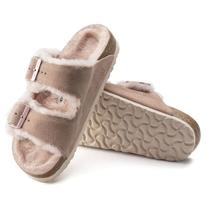 Birkenstock Arizona Shearling Fell Light Rose בירקנשטוק כפכפי נשים אריזונה עם פרווה