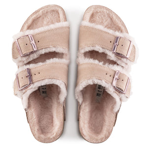 Birkenstock Arizona Shearling Fell Light Rose בירקנשטוק כפכפי נשים אריזונה עם פרווה