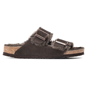 Birkenstock Arizona Fell Mocca בירקנשטוק כפכפי נשים אריזונה עם פרווה