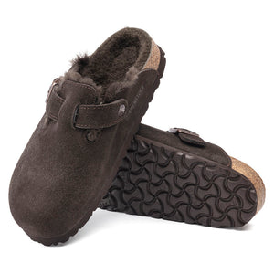Birkenstock Boston Shearling Fell Mocca כפכפי בוסטון פרווה מוקה