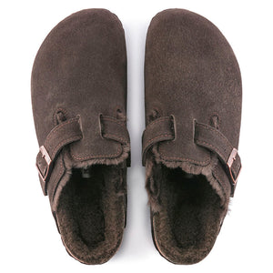 Birkenstock Boston Shearling Fell Mocca כפכפי בוסטון פרווה מוקה