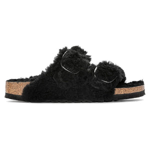 Birkenstock Arizona Big Buckle Teddy Black כפכפי נשים בירקנשטוק