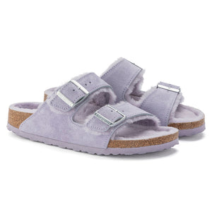 Birkenstock Arizona Fell Purple Fog בירקנשטוק כפכפי נשים אריזונה עם פרווה
