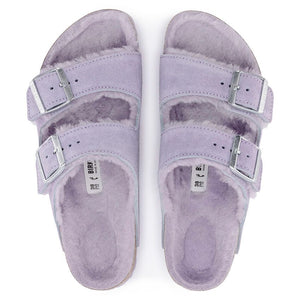 Birkenstock Arizona Fell Purple Fog בירקנשטוק כפכפי נשים אריזונה עם פרווה