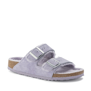 Birkenstock Arizona Fell Purple Fog בירקנשטוק כפכפי נשים אריזונה עם פרווה
